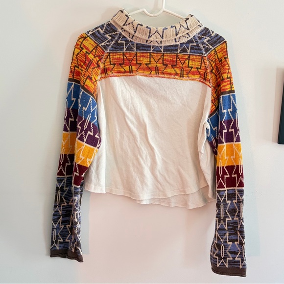 Free People Tops - Free People Multicolor Geometric Long Sleeve Top